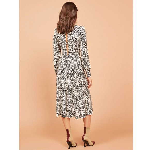 Reformation Josephine Midi Dress / Size 4 / Quito Long Sleeve Floral - Picture 3 of 9